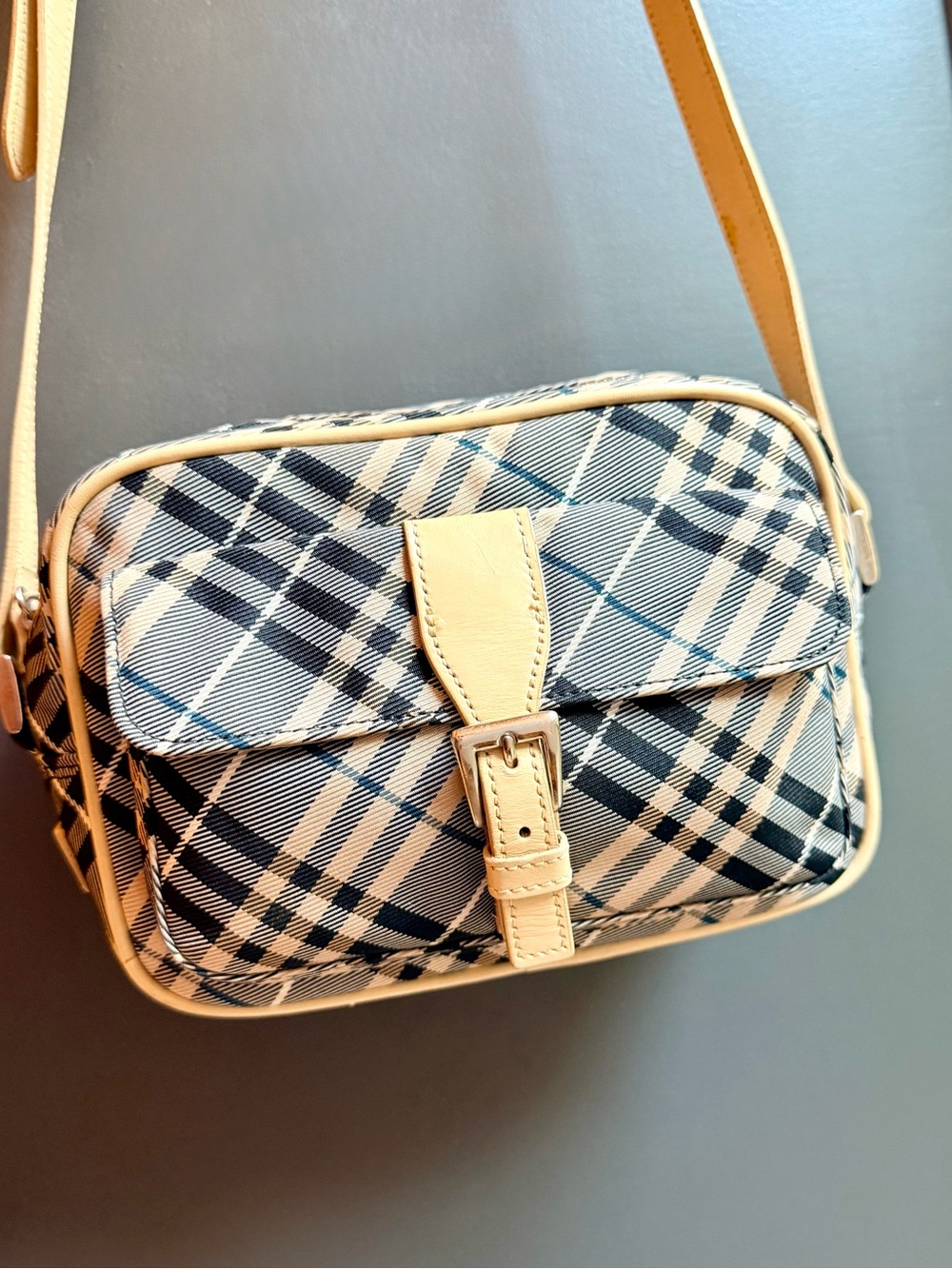 Authentic Vintage Burberry
Blue Label Nova Check Bag w/COA